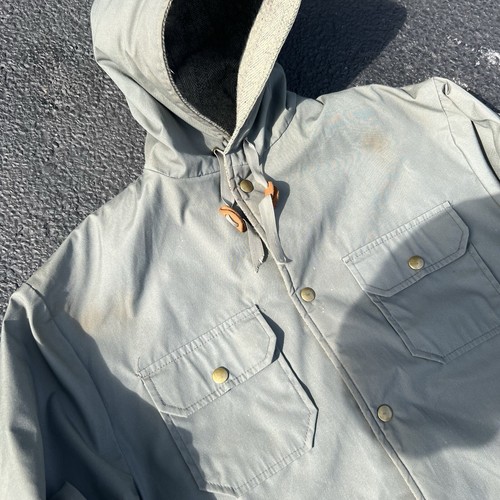 VTG 70s 80s Woolrich Tweed Reversible Hooded Jacket Herringbone Striped Sz L USA - Picture 9 of 16