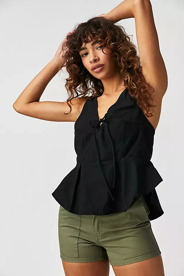 Free people one hotsell solid smocked top