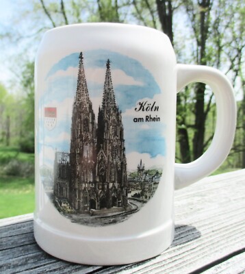 Cologne Germany Köln am Rhein Beer Stein Kleiber Porcelain Bavaria 5 1/4'' Pint