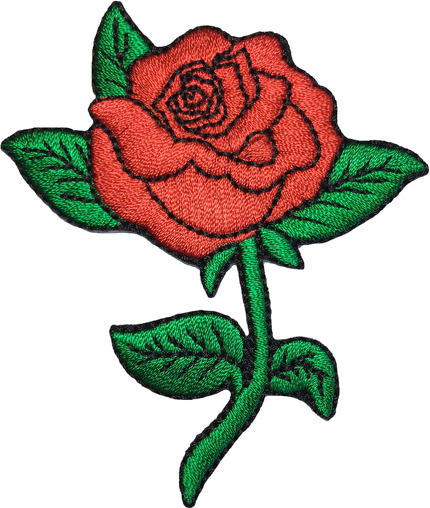 RED ROSE Flower Love Cute Female Symbol Sew Iron on Embroidered