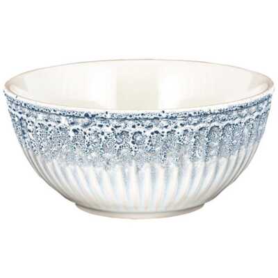 Greengate Schale ALICE RIPPLE BLUE Blau 450 ml Müslischale Everyday Geschirr