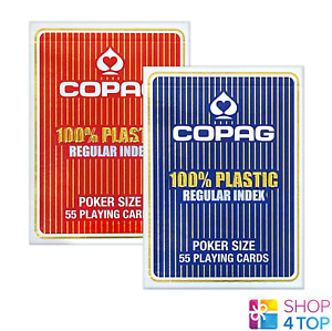 2 DECKS COPAG 2 CORNER ROT BLAU SPIELKARTEN 100 PLASTIC PLAYING CARDS POKER NEU