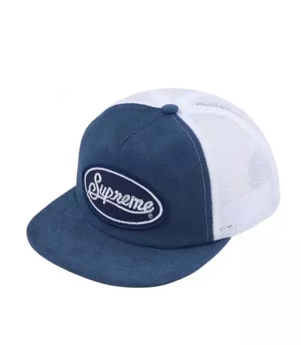 Chapeau de camionneur Supreme Terry Mesh Back 5 panneaux bleu flambant neuf à la main