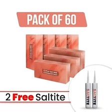 Salt Bricks 8x4x2 Pack of 60 with 2 Free Salt Glue For Salt Spa, Sauna Walls