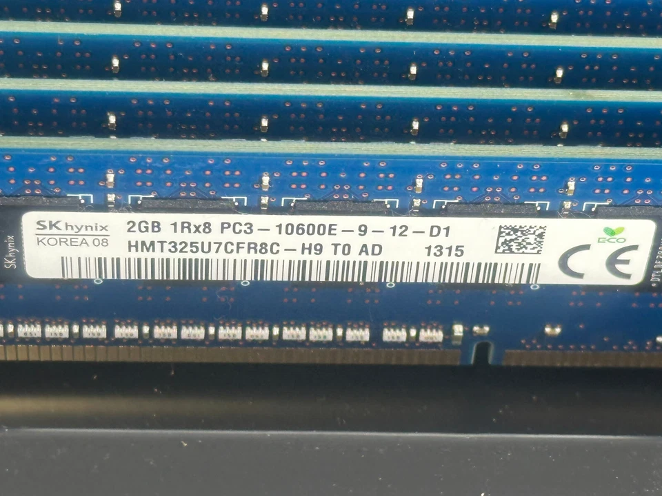 Lote de 8 - Memoria 2GB 1Rx8 PC3-10600E para Estación de Trabajo HP Z420 Z460 DDR3 Foto 2 de 4