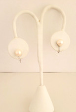 7MM CULTURED PEARL 14KT WHITE GOLD SCREW BACK EARRINGS