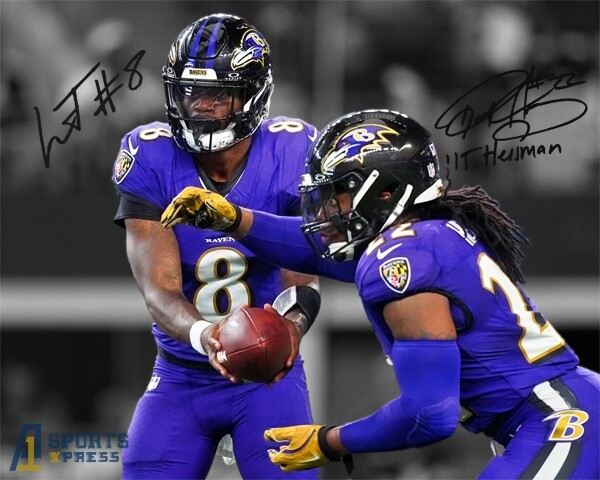 Lamar Derrick Henry Baltimore Ravens Signed Photo Autograph Print