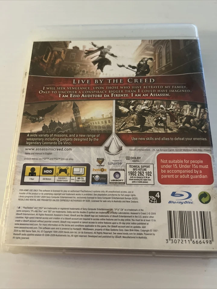 Assassins Creed 2 PS3 Complete Includes Manual 2009 - Playstation 3 Assassin's - Image 2 of 4