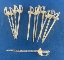 Vintage Barware Plastic Cocktail Picks Appetizer Skewer Lot Swords