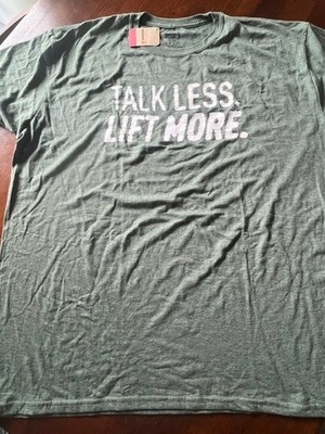 ''Talk Less Lift More'' Reebok T shirt for men - Size M - Olive color