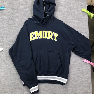 Champion Reverse Weave Emory University Hoodie Mens M Navy Pullover Sweatshirt