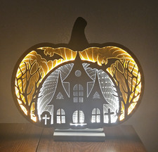 Haunted House Infinity Mirror Pumpkin 15.2 Double Sided Halloween Tabletop Haunted House Infinity Mirror Pumpkin 15.2 Double Sided Halloween Tabletop