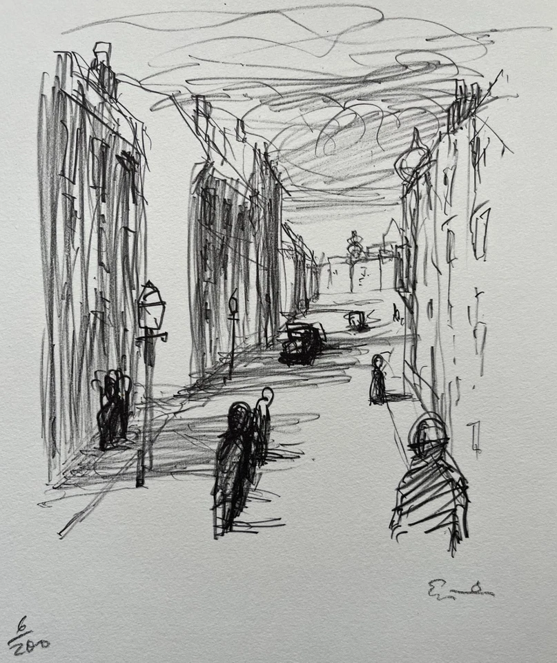 Georg Eisler: Signierte nummerierte Original Lithographie  - Wiener Altstadt - Bild 2 von 4