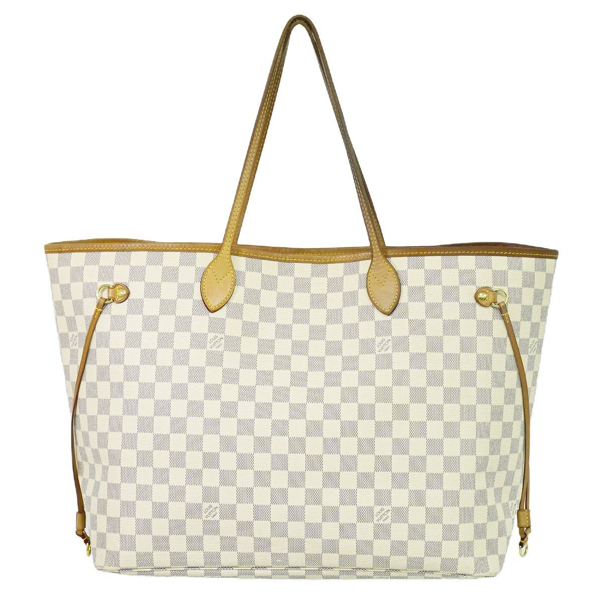 Louis Vuitton Neverfull GM Damier Azur Tote Bag in White N41360