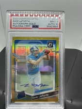 🔥 2023 Panini Donruss Optic -  Sam LaPorta Gold  Auto /10 🔥PSA 9 Rookie Auto