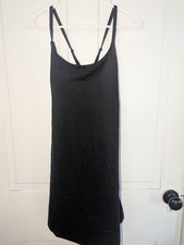 Nicole Miller Sport active dress Women Sz Large Black Built In shorts NWT