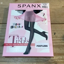 Spanx  Footless High Waisted Pantyhose Tights Black Size F NWT