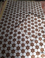 Para pojedynczych płaskich arkuszy z lat 70. vintage czekoladowy brąz kwiatowy 69" X 102"