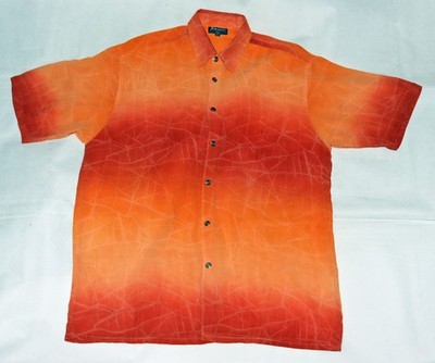 Bassiri Uomo USA Men's Short Sleeve Button Sheer Textured Shirt Casual Size XL