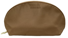 Burberry Pouch tan light brown Cosmetic Makeup Toiletry Travel Bag New