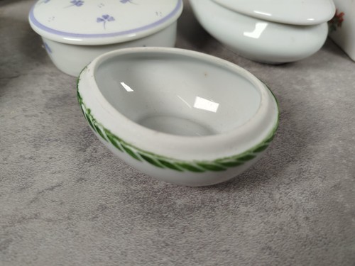 Lot 8 BONBONNIERE PORCELAINE Motif Floral Dorure Laiton LIMOGES Peint Main N41 - Picture 7 of 14