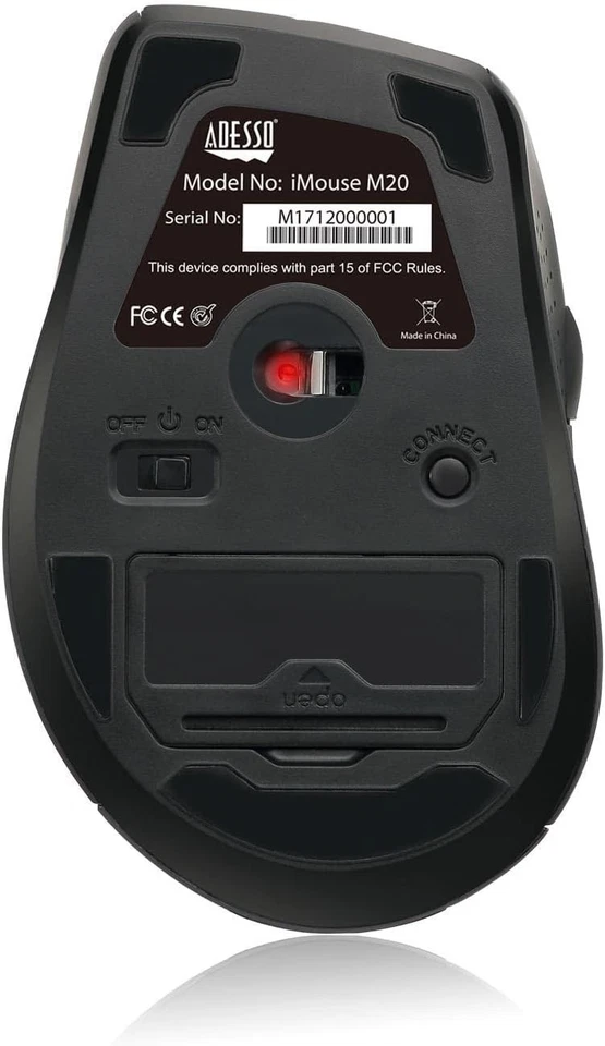 Adesso M20R WRLS Ergo Optical Mouse 6 Buttons Red - Image 2 of 4