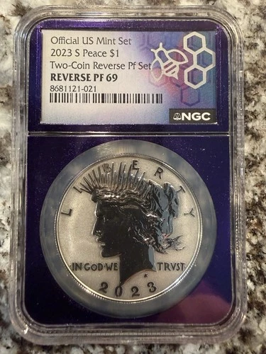 2023-S Peace Silver $1 Reverse Proof PF69 Beautiful Shiny Luster Encapsulated