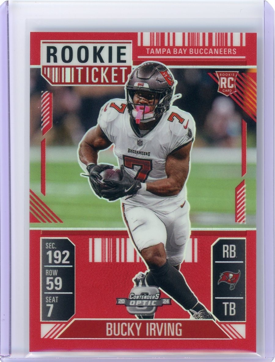 2024 Contenders Optic Football Bucky Irving #67 Rookie Ticket Red 151/199