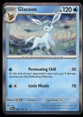 Glaceon 025/131 SV: Prismatic Evolutions Holo Pokemon TCG