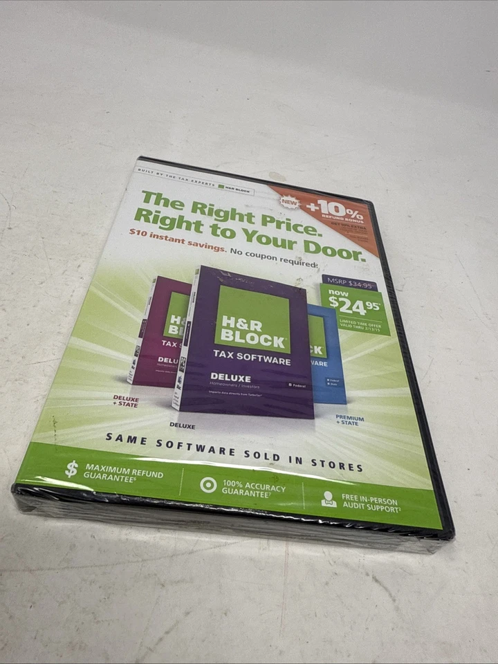 H & R Block One-Stop Shopping Tax Software 2014 Tax Year-RARE-SHIP N 24 HRS-NEW - Image 2 of 4