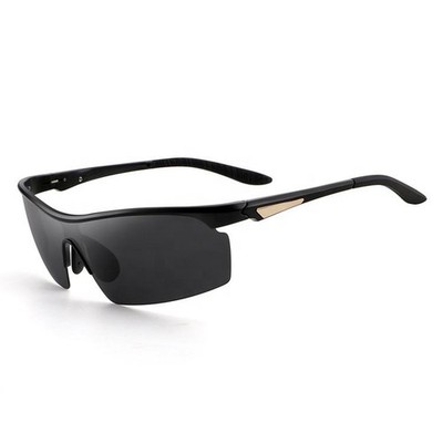 Luxus Herren Sport Sonnenbrille Polarisiert UV400 Aluminium Brillengestell Matt