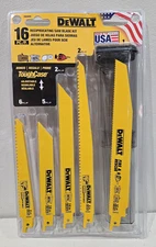 NEW DeWalt 16-Piece RECIPROCATING SAW BLADE KIT & Tough Case, DW4899 Made In USA