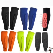2PCS Soccer Shin Guards Pads for Kids Youth Adult Calf Sleeve Compression w/ Pad