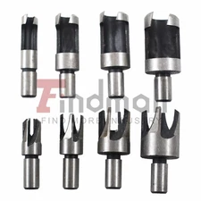Carbon Steel Wood Plug Hole Cutter Dowel Maker Cutting Shank Drill Bit Set 8PCS