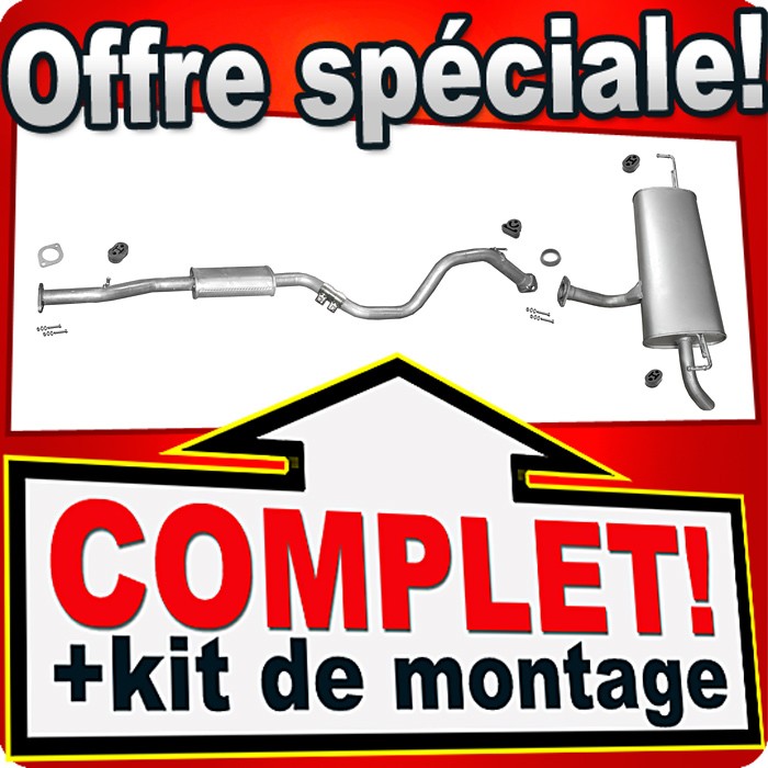 Échappement RENAULT KADJAR et NISSAN QASHQAI II 1.2 1.6 silencieux arrière tube acier