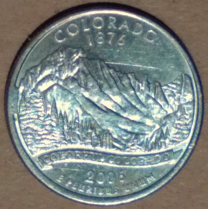 2006P Colorado State Quarter Cud Die Break Mint Error Coin - Image 2 of 3