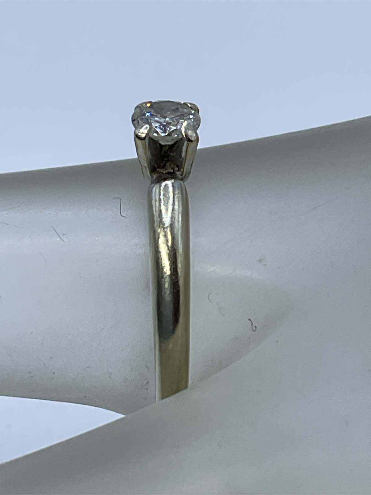 Engagement Ring Solid 18K Two Tone Gold Solitaire… - image 16