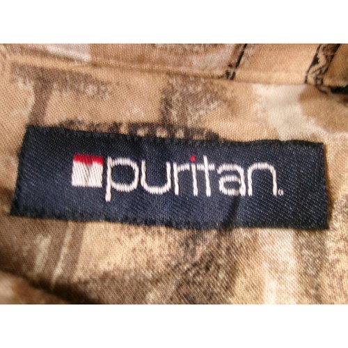 Camicia Puritan Uomo XXL Marrone Beige Geometrica Hawaiana Tropical Resort Retro Spiaggia - Foto 6 di 10