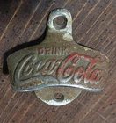 Brass Drink Coke Coca-Cola Soda Wall Mount Bottle Opener Advertising Vintage