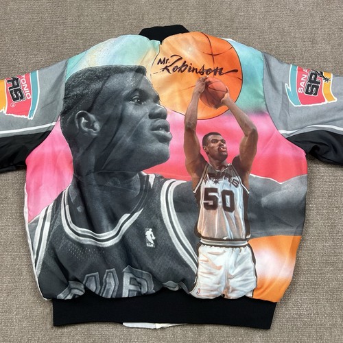 Vintage 90s Chalk Line David Robinson San Antonio Spurs Fanimation Jacket Mens L - Picture 2 of 8