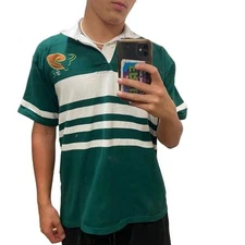 Vintage 90s/00s Green and White Springboks Rugby Polo