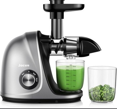 Jocuu Masticating Juicer Gray/Black 700ml Juice & Pulp Cups, 3 Settings