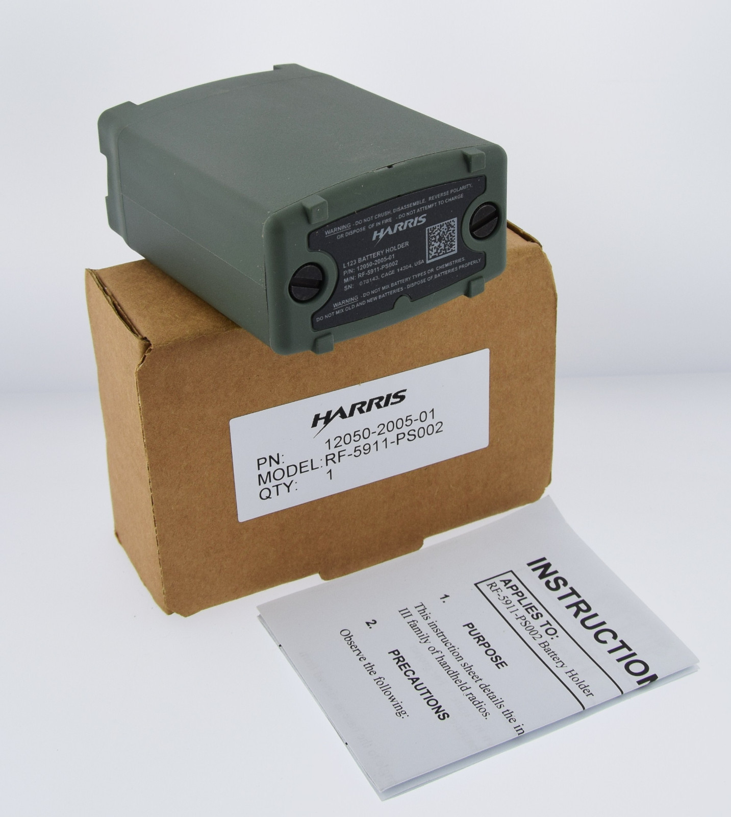 HARRIS MILITARY PRC152 RADIO L123 BATTERY HOLDER RF5911PS002 12050