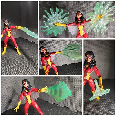 Marvel Legends Spider Woman Figure & Custom Bios Sting Effects Lot Avengers