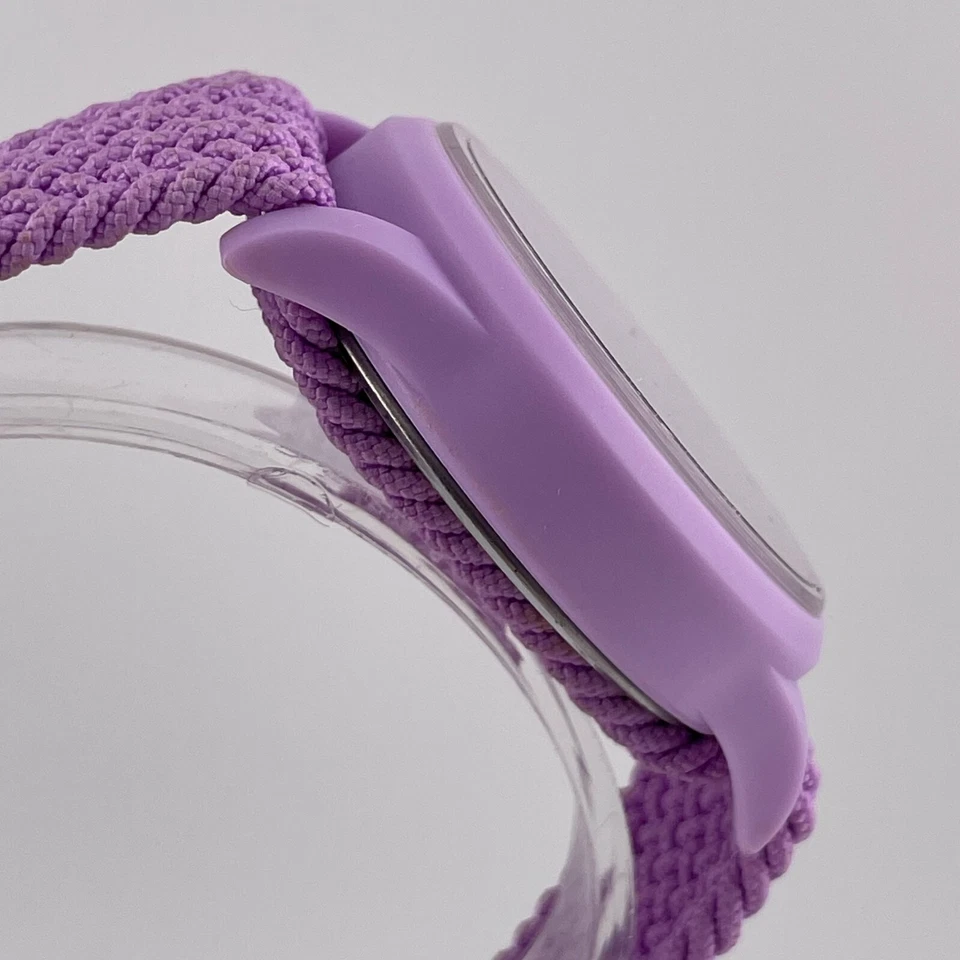 Reloj Geneva Mujer 39mm Estuche Púrpura Una Pieza Correa Nylon Cuarzo Analógico Foto 2 de 4