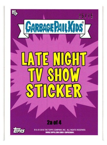 2016 GARBAGE PAIL KIDS SERIES 2 PRIME SLIME TRASHY TV PICK YOUR CARD BLOODY RED - Picture 273 of 323