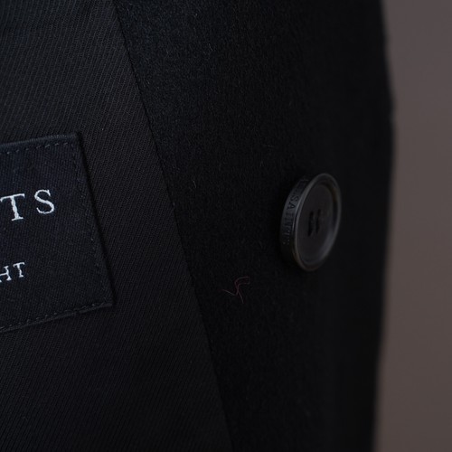 ALL SAINTS Coat Mens UK38 EU48 Black Wool Overcoat Mac Celebrity MC047P Hilt - Picture 8 of 22