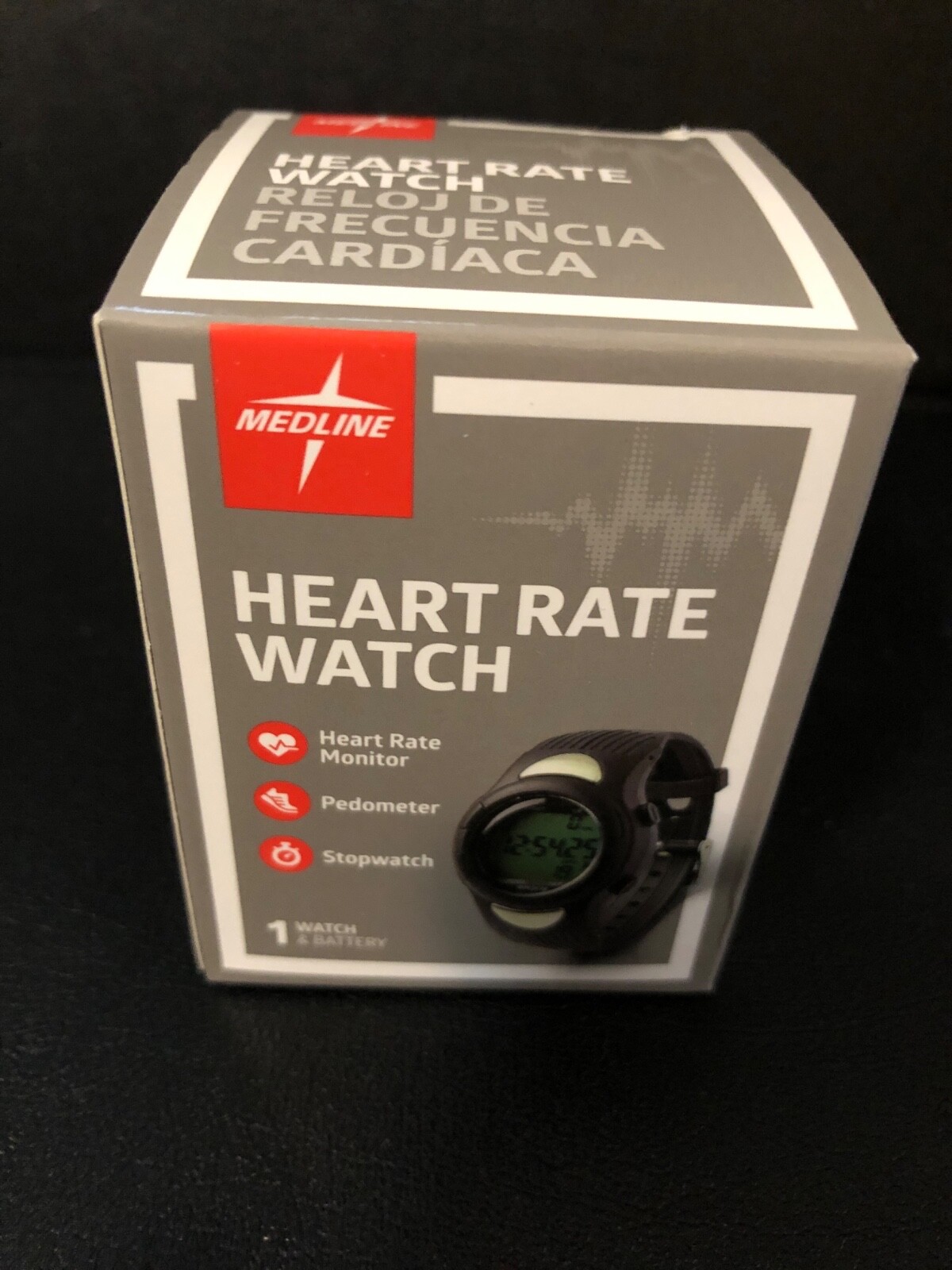 Medline Heart Rate Watch Heart Rate Monitor Pedometer Stopwatch New