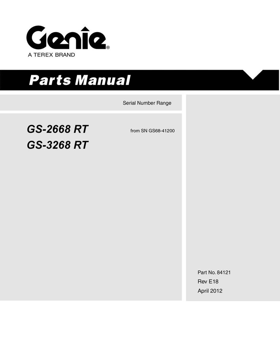 New Terex Genie GS 2668 RT and GS-3268 RT Parts Manual | eBay