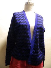Womens Vintage Cardigan Sweater St. John By Marie Gray Geometric Purple Size 10